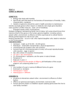 Genetics & genes study guide
