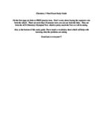 Chemistry Final Exam Study Guide