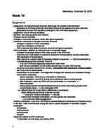 Week 14 Genetics Notes