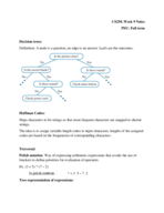 CS250, Week 9 Notes