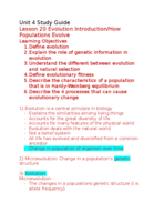 General Biology Unit 4 Study Guide