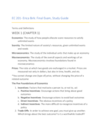 EC 201 FINAL EXAM STUDY GUIDE