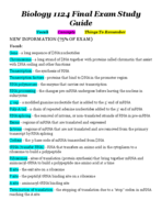 Biology 1124 Final Exam Study Guide