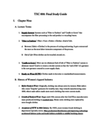 TXC 008: Final Study Guide