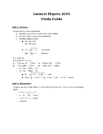 General Physics 2070 Final Exam Study Guide