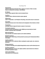 Psychology 101 final exam