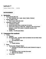 Lecture 7: Sound Design