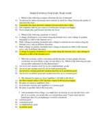 Global Economics Final Study Guide