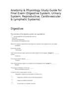 Anatomy & Physiology Study Guide for Final