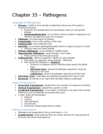 Microbiology Chapter 35 Notes - Pathogens