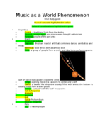 Music as a World Phenomenon- Final Study guide
