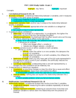 Psych. 2200-001 Intro to Research Methods Final Exam Study Guide