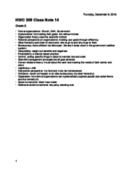 HWC 308 Class Note 14