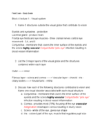 Final Exam - Study Guide - anatomy and physiology - UVM ANPS 019