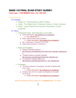 SMAD 150 FINAL EXAM STUDY GUIDE