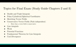 Math 264, Final Exam Study Guide