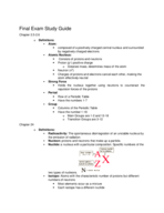 Chemistry 115 Final Exam Study Guide