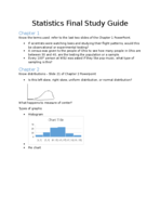 Statistics Final Study Guide