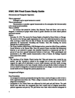 HWC 304 Final Exam Study Guide Part 2