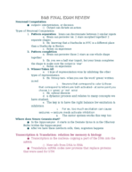B&B FINAL EXAM STUDY GUIDE