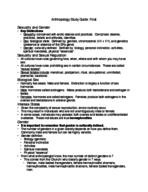 Anthropology and the Human Experience Final Study Guide