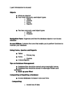 BTM 200 Test Prep - Excel, Access, Chapter Notes, Short Answer Questions!