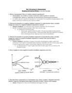 Bio 118 Lecture 3: Homeostasis Reading and Lecture Notes -- 1.4, 1.5, 17.9, 24.6