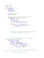 Code for Matrix Program