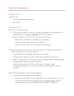 Week 1 (Social Psychology)