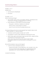 Week 1 (Social Psychology)