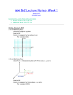 MA 162 Week 1 Lecture Notes