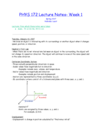 PHYS 172 Week 1 Notes
