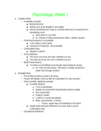 Psychology: Week 1