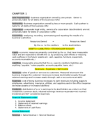 Intro to Accounting Chap 1 and 2 Notes