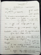 MSYM 109, Kinematics Week 2 Notes