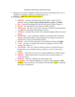 Week 1: Bacterial Pathogenesis Intro lecture notes