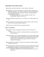 Agriculture and Culture Notes - Week 1
