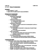 Lecture 1 - Recap of Communication