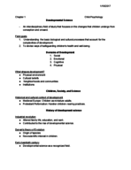 1/18 Child Psychology Chapter 1 notes