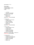 Linear Equations