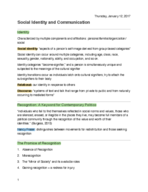Social Identity and Communication 