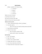 General Genetics , Week 1 Notes - Mitosis & Meiosis