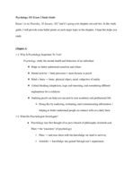Psychology 201, Exam 1 Study Guide