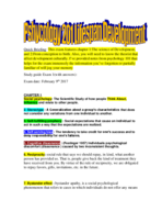 Psychology 201 lifespan development Exam 1 study guide with answers