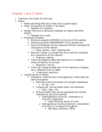 Chapter 1 and 2 notes