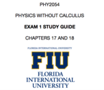 PHY2054 EXAM 1 STUDY GUIDE