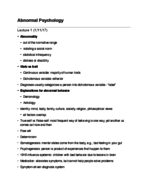 Abnormal Psychology Week 1 Notes