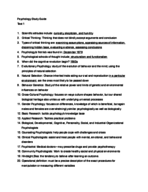 Psyc 1101 Study Guide