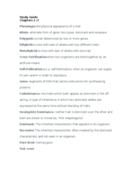 Short Study guide for Chapters 1-3