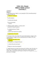 EXSC 191 Week 3 Notes